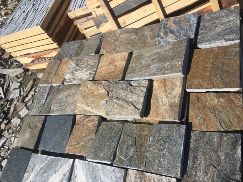 Плитка пилёная златолит Уральский для цоколя, отмостки купить в Егорьевске