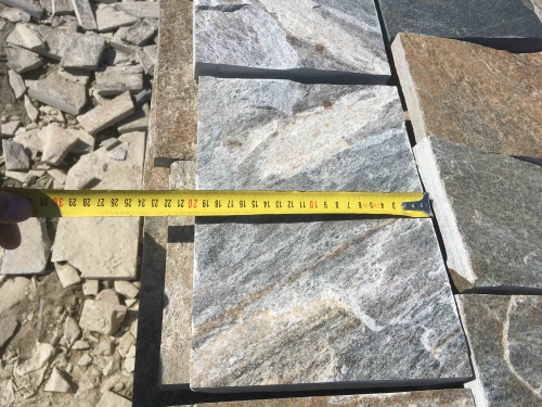 Плитка пилёная златолит Уральский для цоколя, отмостки купить в Егорьевске