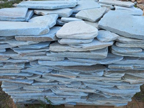 Плитняк златолит зелёный галтованный для цоколя купить в Егорьевске